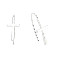 Load image into Gallery viewer, Curved Cross Earrings