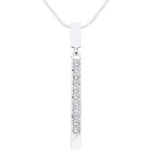 Load image into Gallery viewer, Vertical Bar Crystal Studded Pendant Necklace