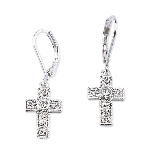 Silver Cross Earrings