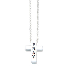 Load image into Gallery viewer, Pray Cross Silver Necklace