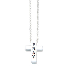 Load image into Gallery viewer, Pray Cross Silver Necklace