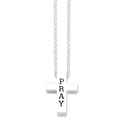 Pray Cross Silver Necklace