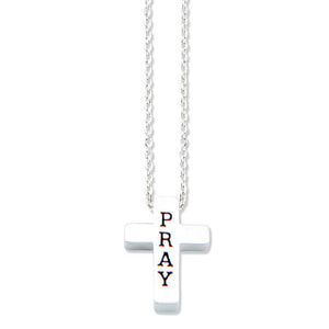 Pray Cross Silver Necklace