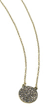 Load image into Gallery viewer, Gold and Black Crystal Disc Necklace