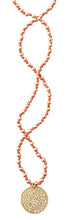 Load image into Gallery viewer, Coral and Gold Beaded Necklace