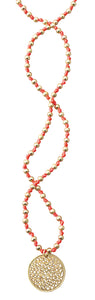 Coral and Gold Beaded Necklace