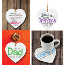 Load image into Gallery viewer, Set of 4 - Ceramic Heart Tiles with adorable quotes