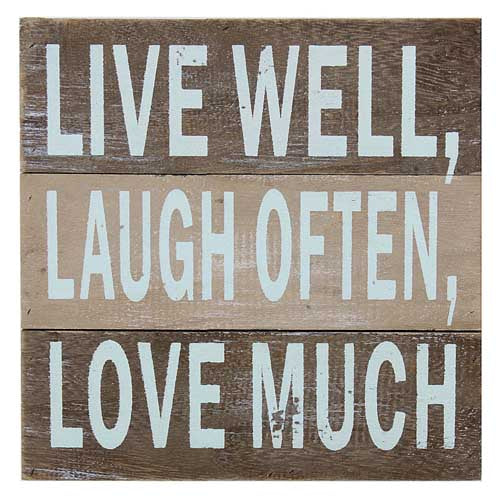 'Live Well, Laugh Often, Love Much' Wood Wall Decor