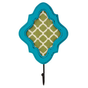 Teal Antique Wood Wall Decor Hook Hanger