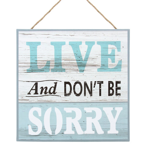 'Live and Don't Be Sorry' canvas wall decor