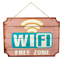 Load image into Gallery viewer, &#39;Wifi Free Zone&#39; Wood Wall Decor