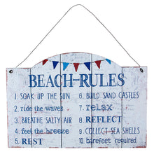 Load image into Gallery viewer, Beach Rules Metal Wall Decor