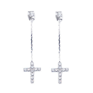 Crystal Cross Peek-A-Book Earrings Pendants