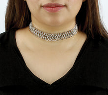 Load image into Gallery viewer, Silver Metal Chain Choker