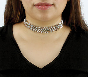 Silver Metal Chain Choker