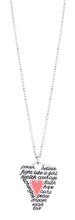 Load image into Gallery viewer, Silver Heart &#39;Fight like a Girl&#39; Necklace