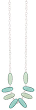 Load image into Gallery viewer, Silver Chain Multi Colored Green Beaded Necklace