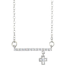 Load image into Gallery viewer, Sparkling Bar and Cross Necklace