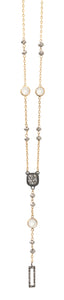 Long Gold Necklaces decorated with assorted beads and crystals
